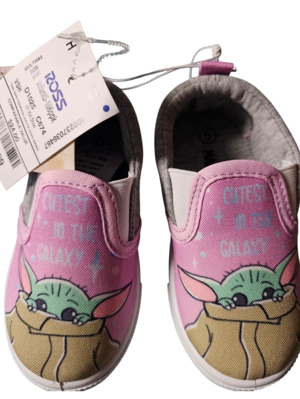 Disney Baby Yoda Pink Slip-On Sneakers
